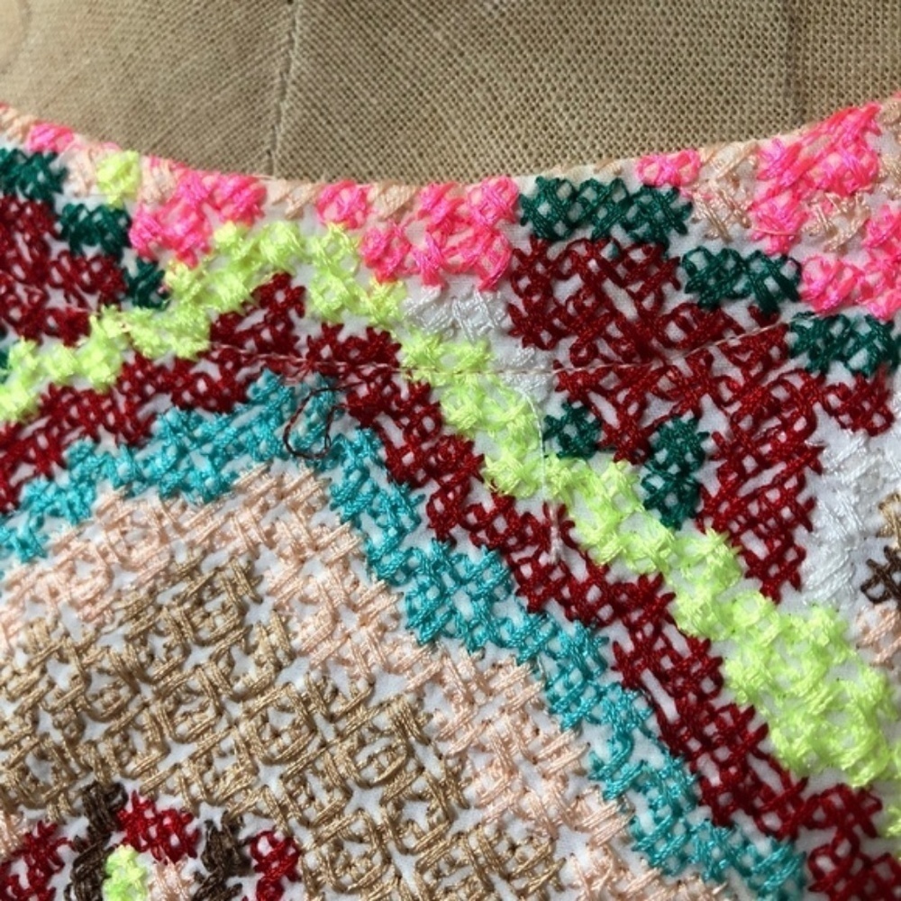 ANTHROPOLOGIE sz 4 DAKSHA Pink Embroidered Peplum - Picture 5 of 8